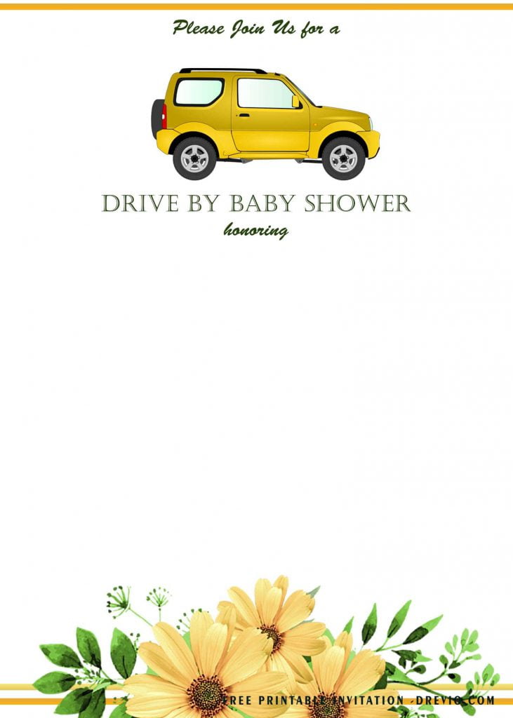 Free Printable Oh Baby Sunflower Invitation Templates With Gorgeous Flower Painting