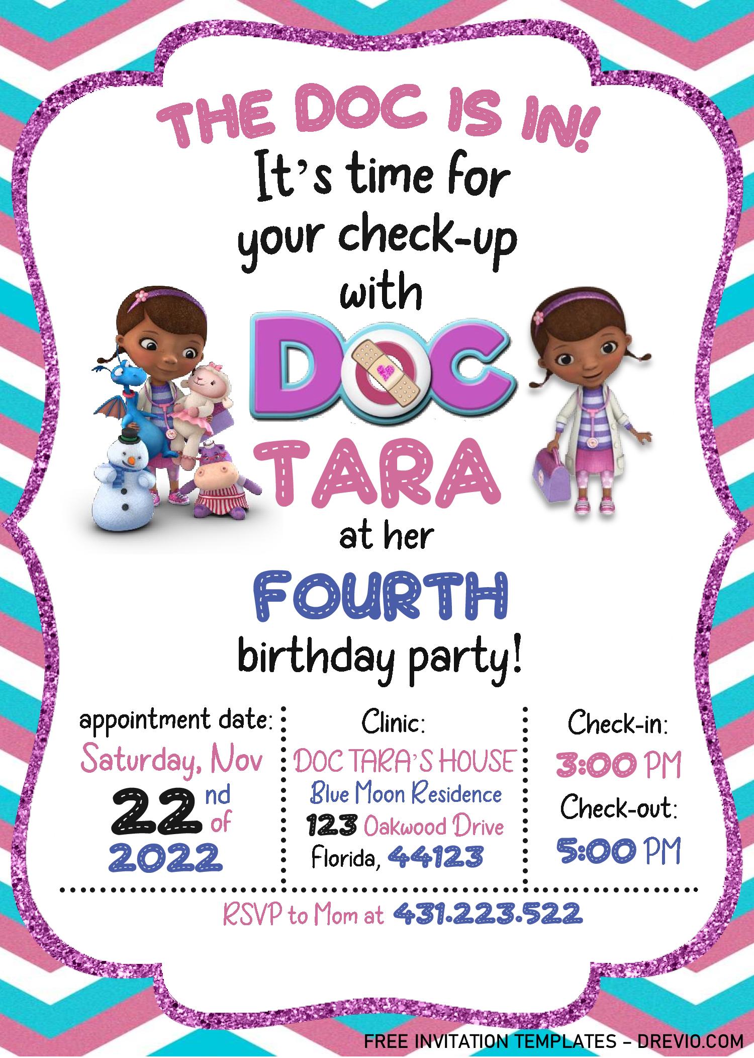 Doc Mcstuffins Birthday Invitation Templates Editable With Ms Word Download Hundreds Free Printable Birthday Invitation Templates