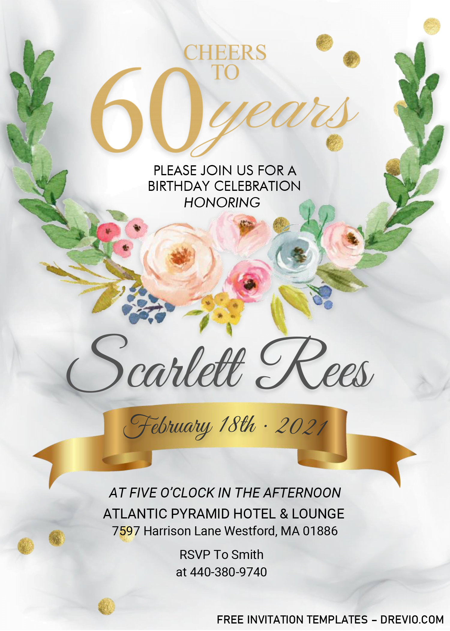Free Editable 60th Birthday Invitation Templates Word