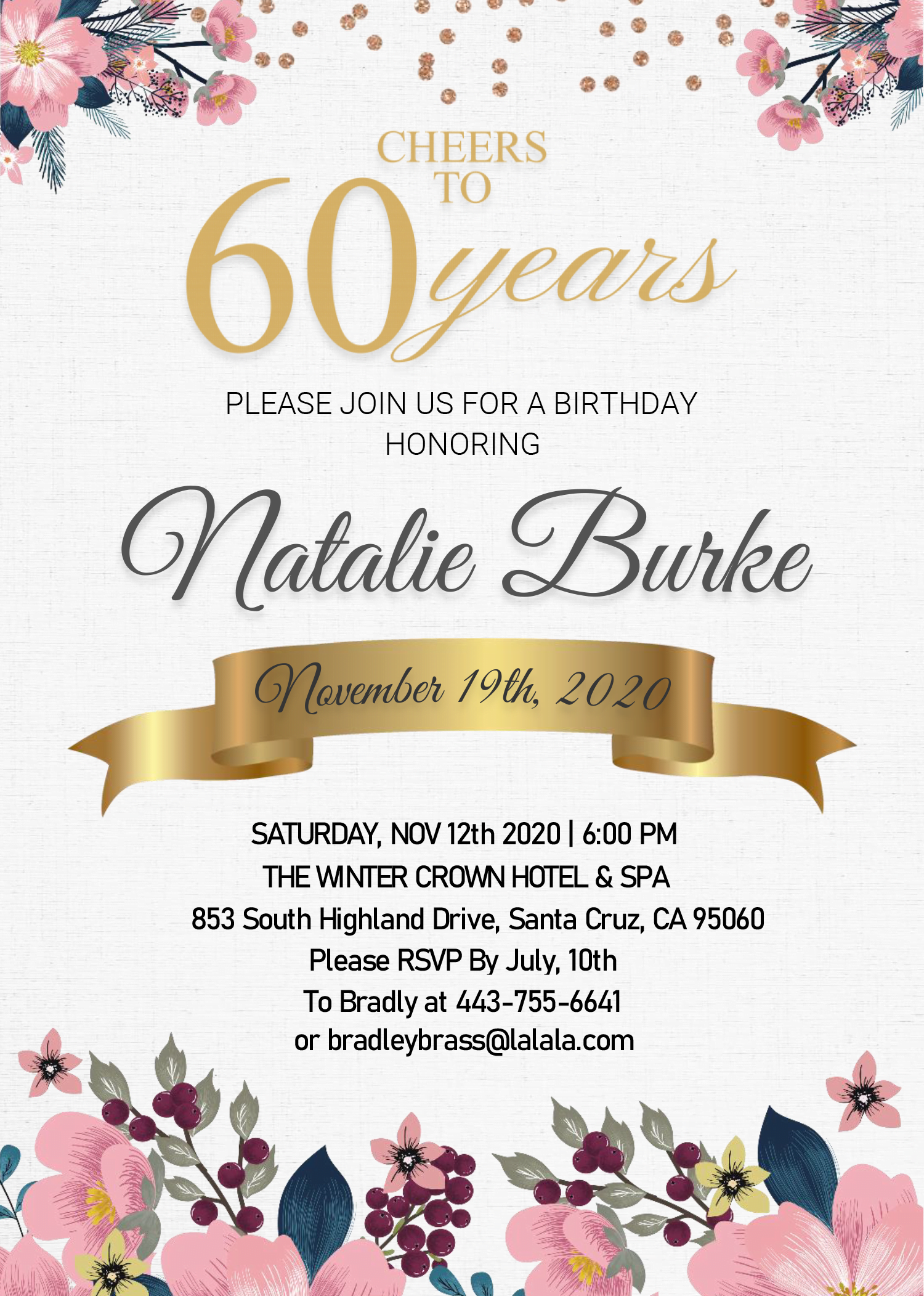 elegant 60th birthday invitation wording