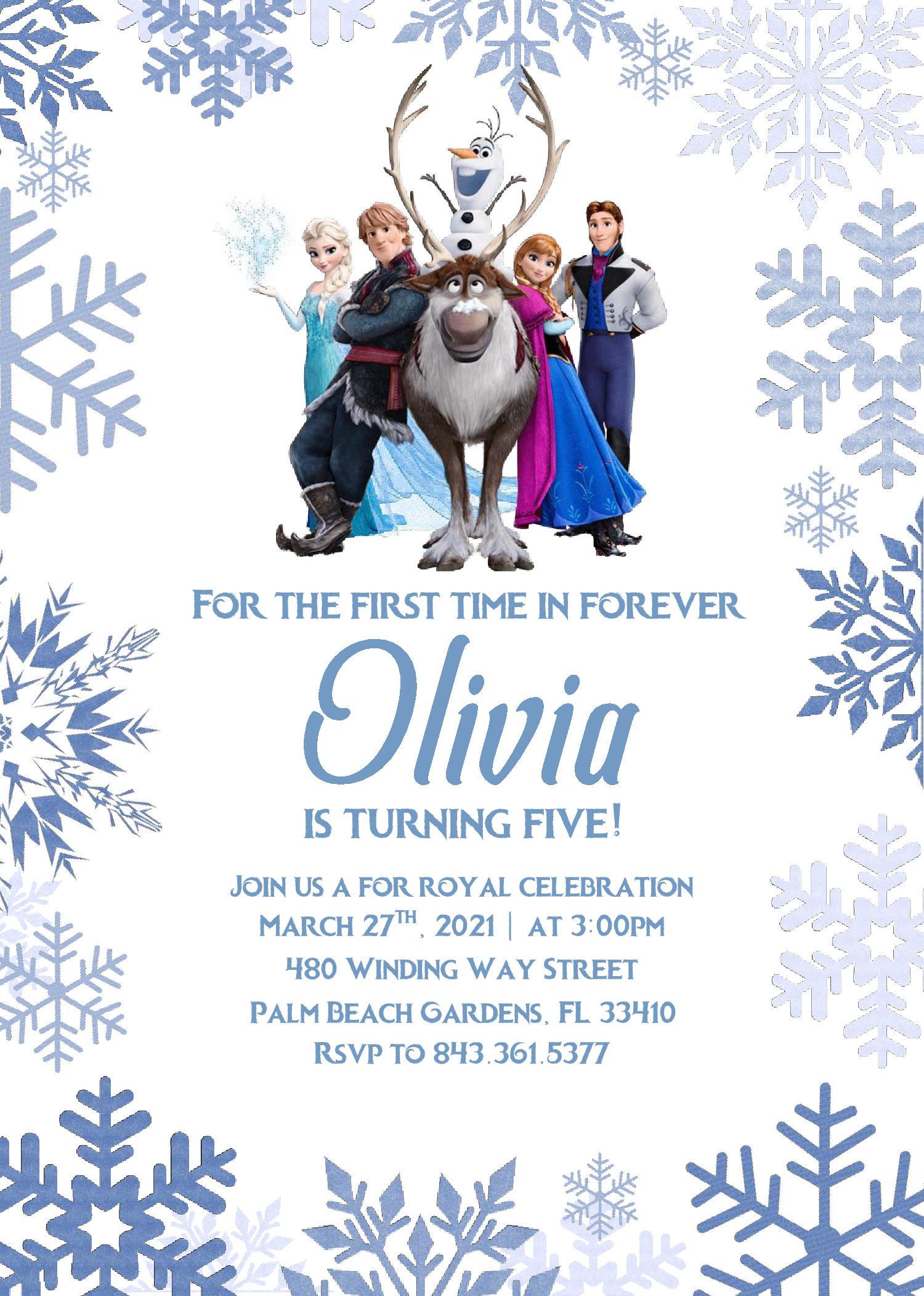 Frozen Invitation Templates Editable With MS Word Download Hundreds