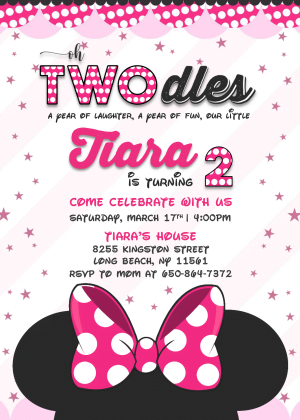 Minnie Mouse Invitation Templates – Editable .DOCX FILE | Download ...