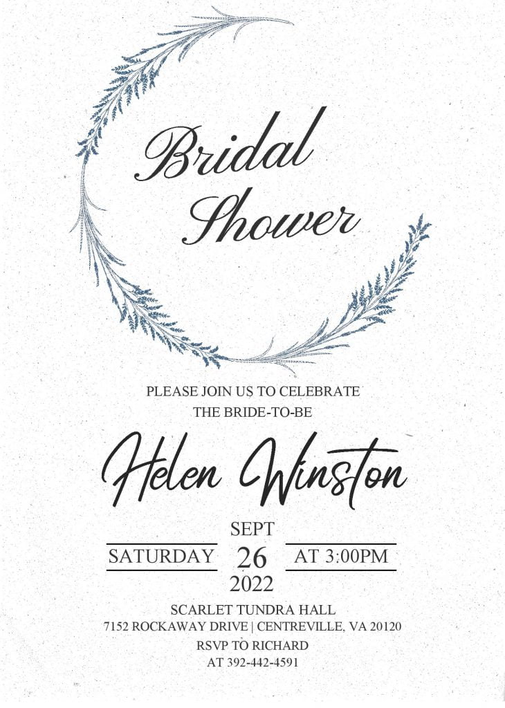Modern Floral Invitation Templates - Editable With MS Word and has bridal shower wording