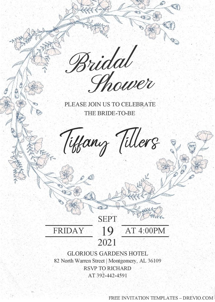 Modern Floral Invitation Templates - Editable With MS Word and has floral painting