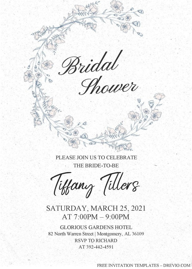 Modern Floral Invitation Templates - Editable With MS Word and has aesthetic fonts