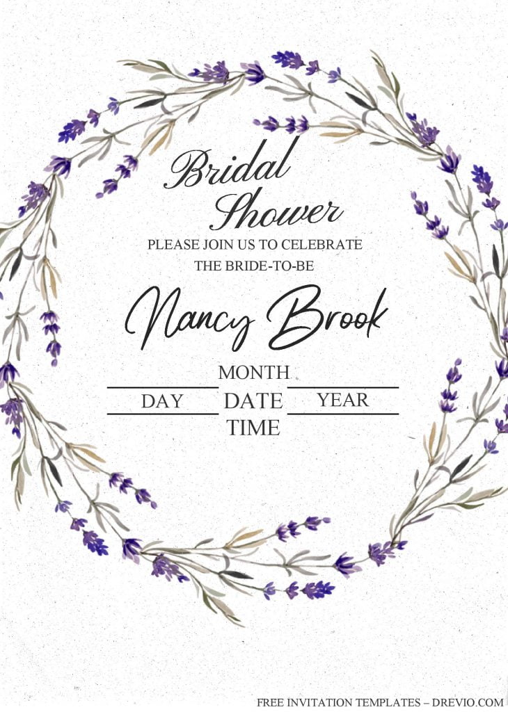 Modern Floral Invitation Templates - Editable With MS Word and has floral wreath