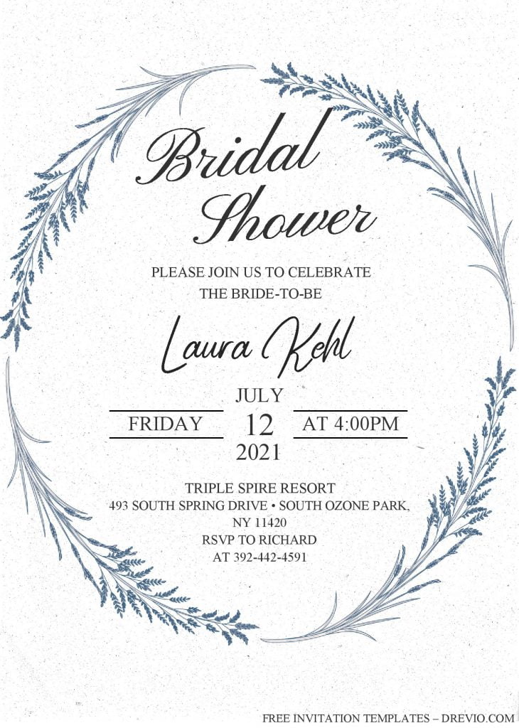Modern Floral Invitation Templates - Editable With MS Word and has paper grain textured background