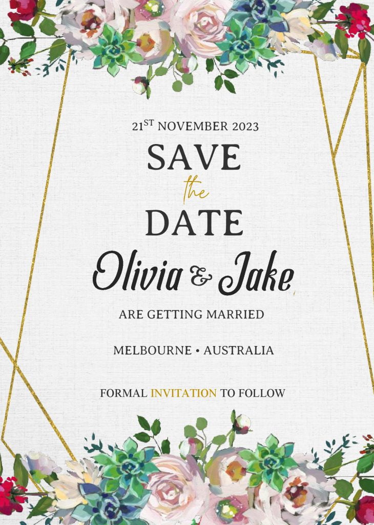 Save The Date Invitation Templates - Editable With MS Word and has Aesthetic Fonts
