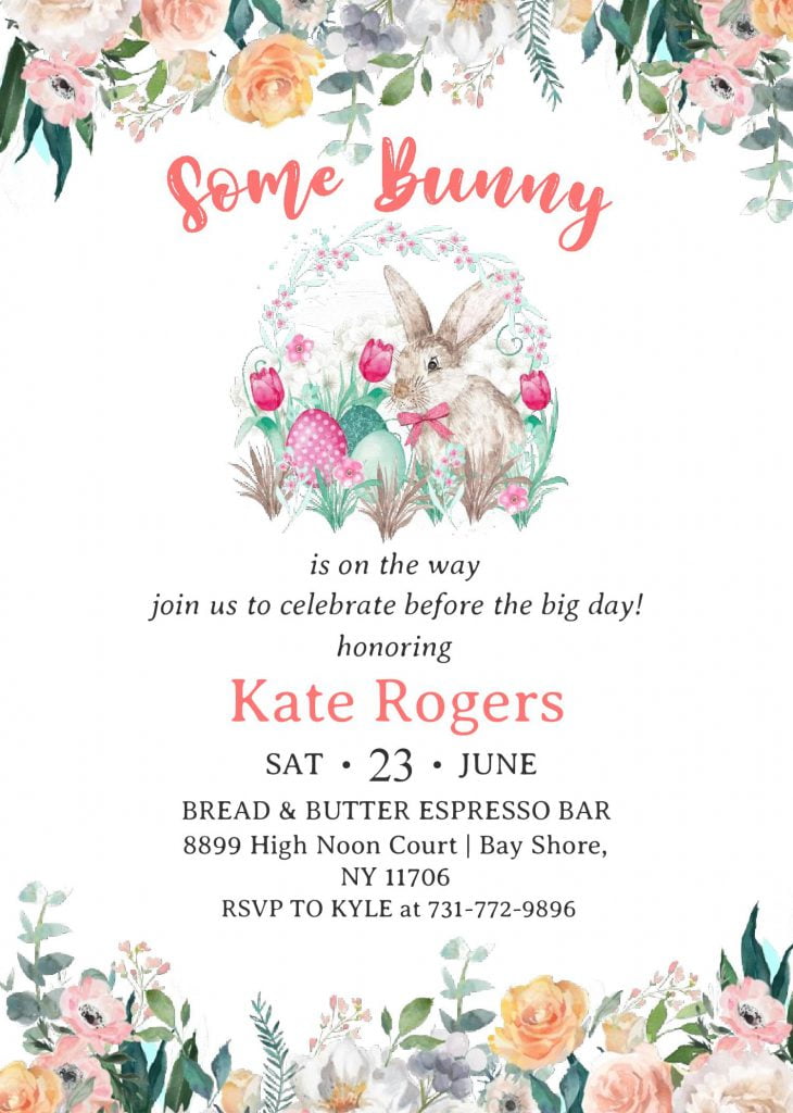 Some Bunny Invitation Templates - Editable With MS Word and has peter the rabbit graphics