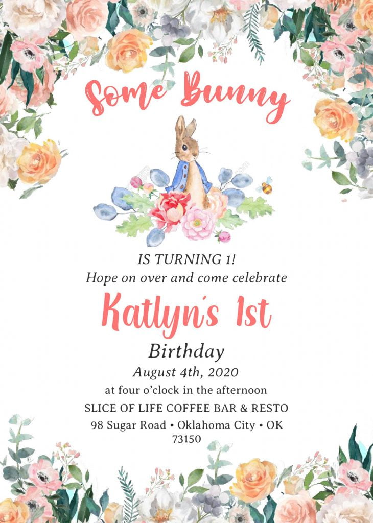 Some Bunny Invitation Templates - Editable With MS Word and has White background
