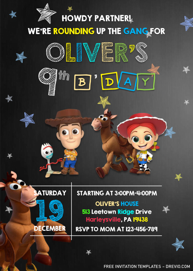 Toy Story Invitation Templates - Editable With Microsoft Word and has 