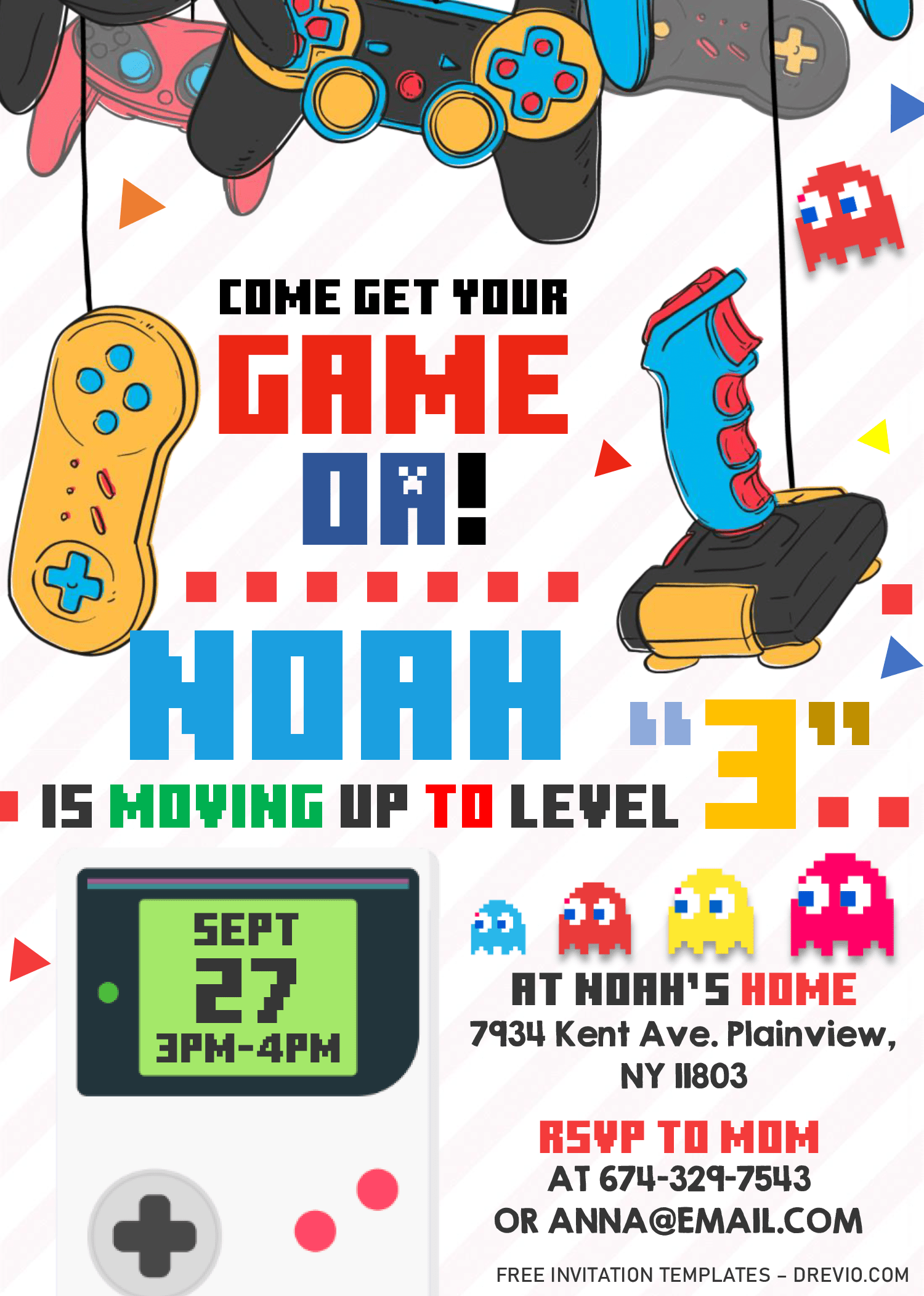 Template Free Printable Video Game Birthday Party Invitations