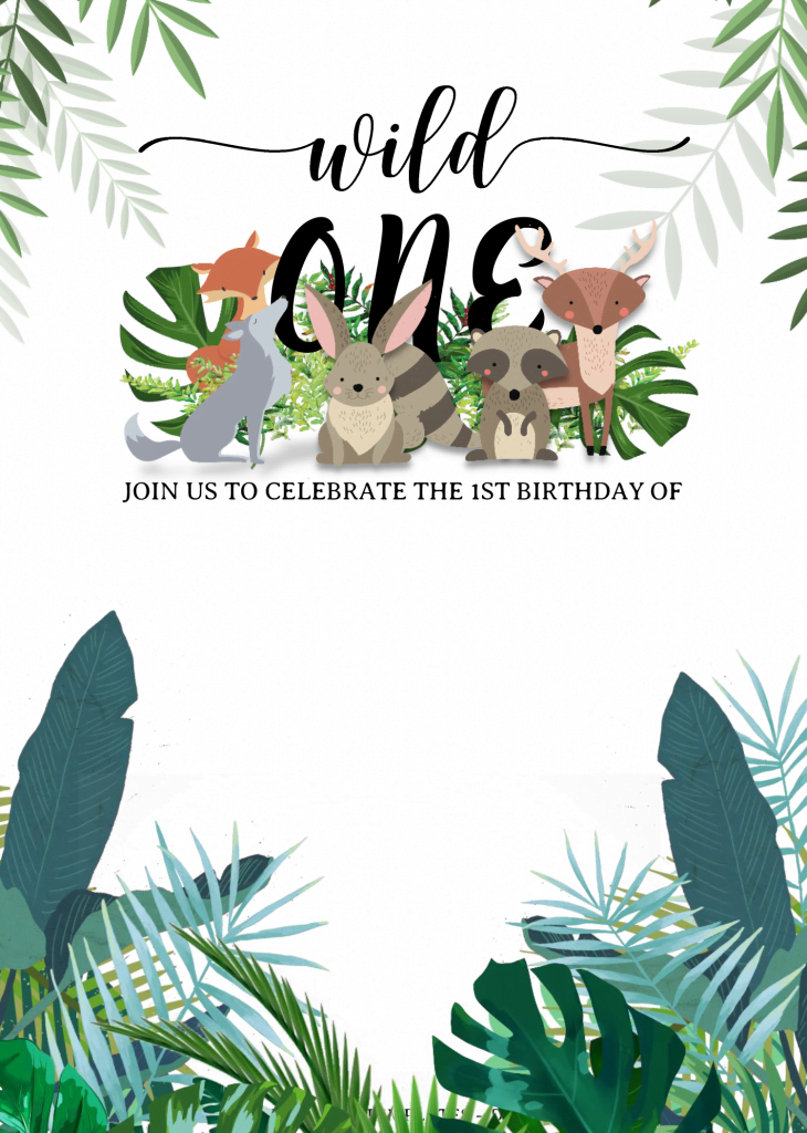 Wild One Invitation Templates - Editable With MS Word and has white background