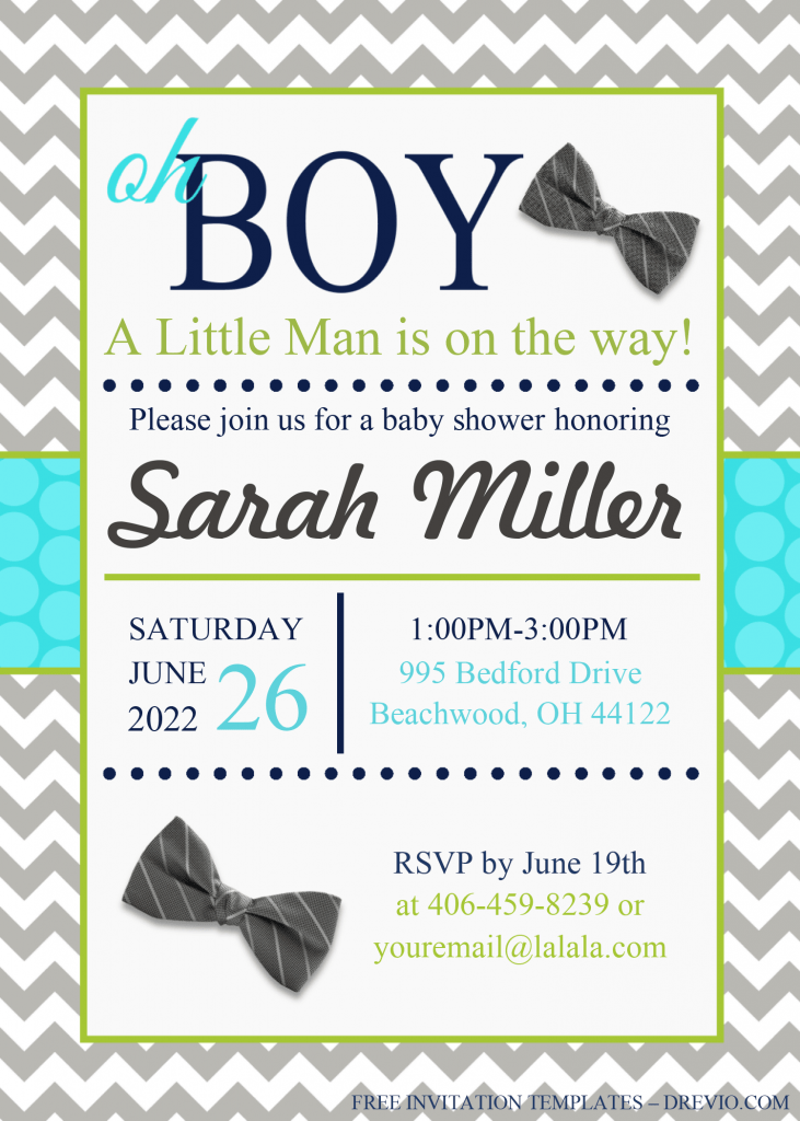 Oh Boy Invitation Templates - Editable With MS Word and has 