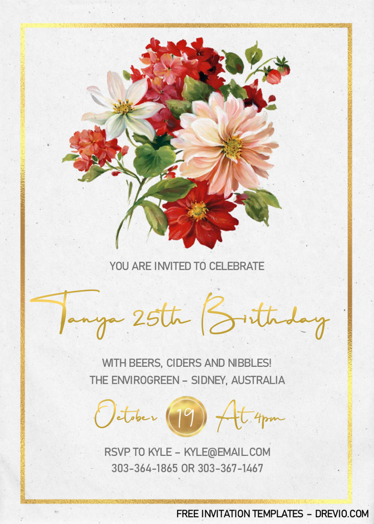 Flower Girl Invitation Templates - Editable With Microsoft Word and has white and red roses