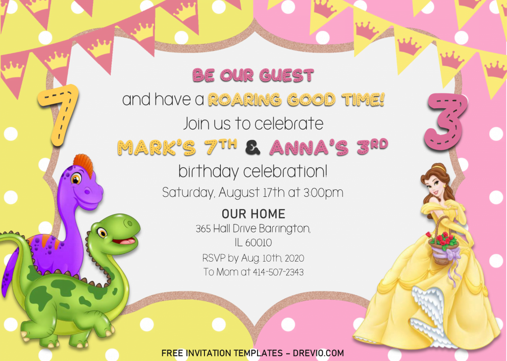 Invitation Template of Cute Joint Birthday Invitation Templates - Editable .Docx 7