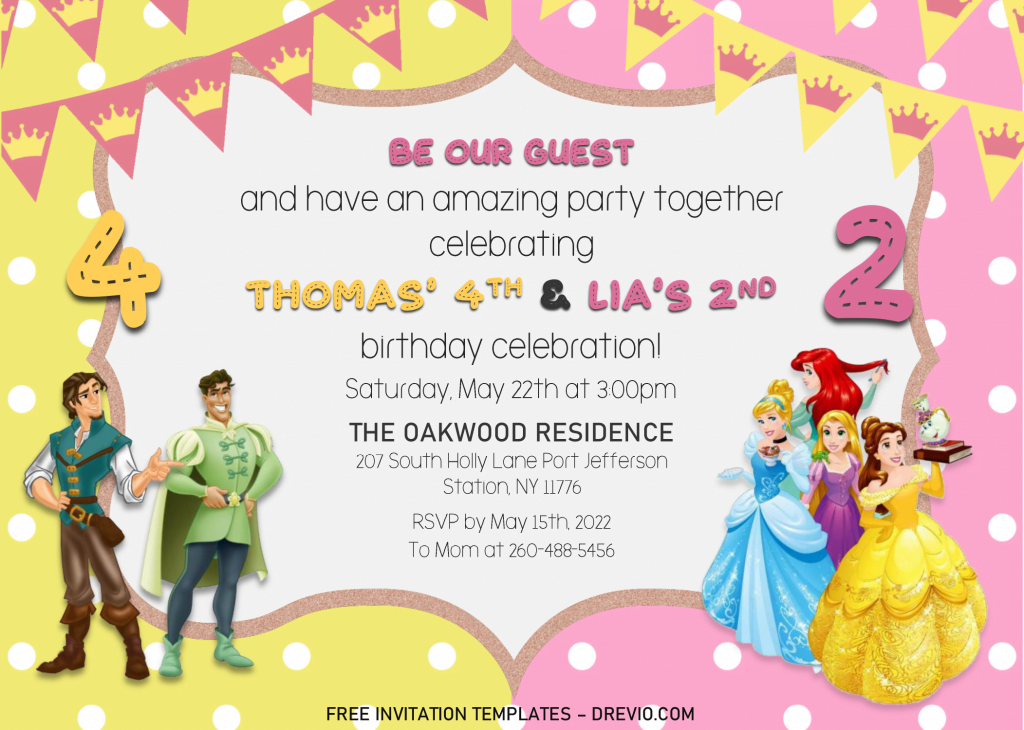 Invitation Template of Cute Joint Birthday Invitation Templates - Editable .Docx 6