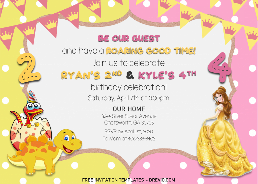 Invitation Template of Cute Joint Birthday Invitation Templates - Editable .Docx 5