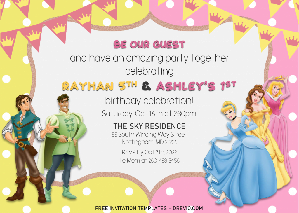 Invitation Template of Cute Joint Birthday Invitation Templates - Editable .Docx 4