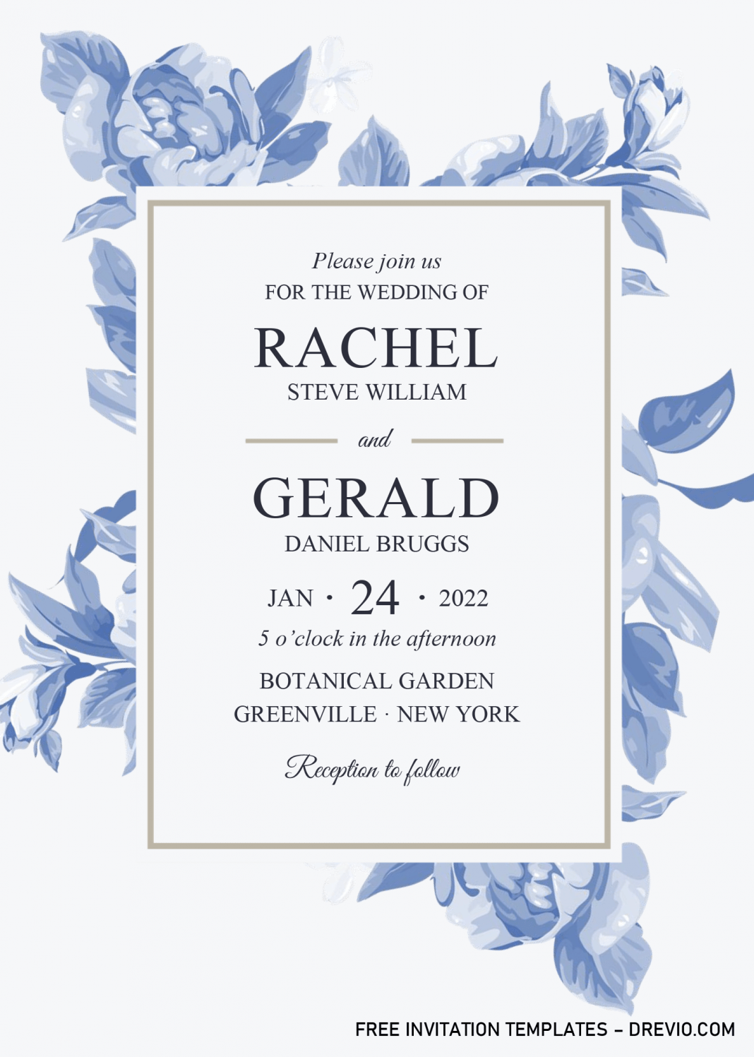 Modern Blue Invitation Templates - Editable With Microsoft Word ...