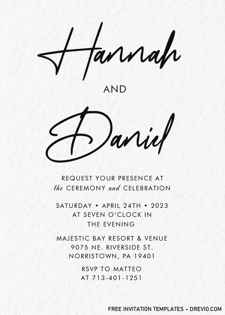 Modern Wedding Invitation Templates - Editable With MS Word and has white background