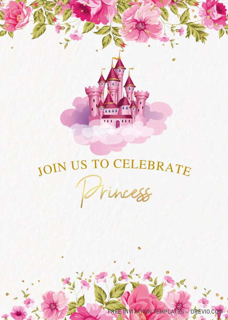 Princess Castle Invitation Templates - Editable With Microsoft Word