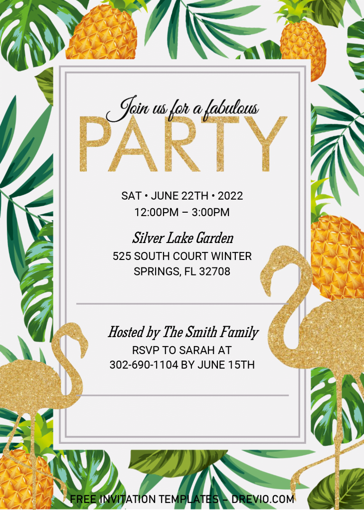 Summer Party Invitation Templates - Editable With MS Word
