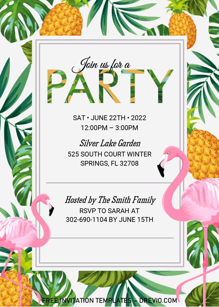 Summer Party Invitation Templates - Editable With MS Word