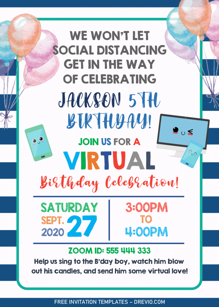 Virtual Party Invitation Templates - Editable With MS Word and has 