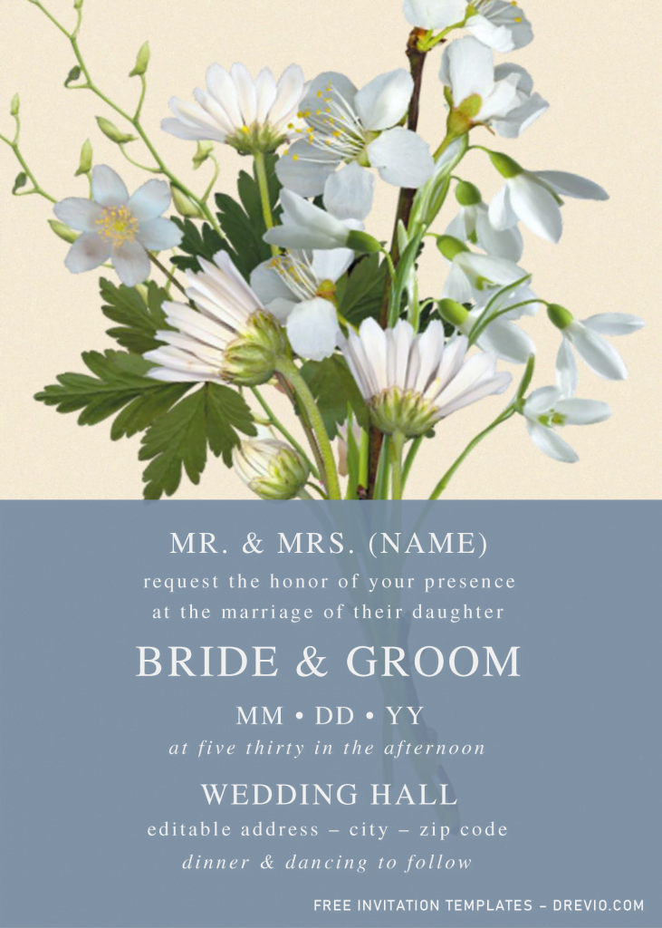 Romantic Spring Invitation Templates - Editable .Docx and has gorgeous magnolia