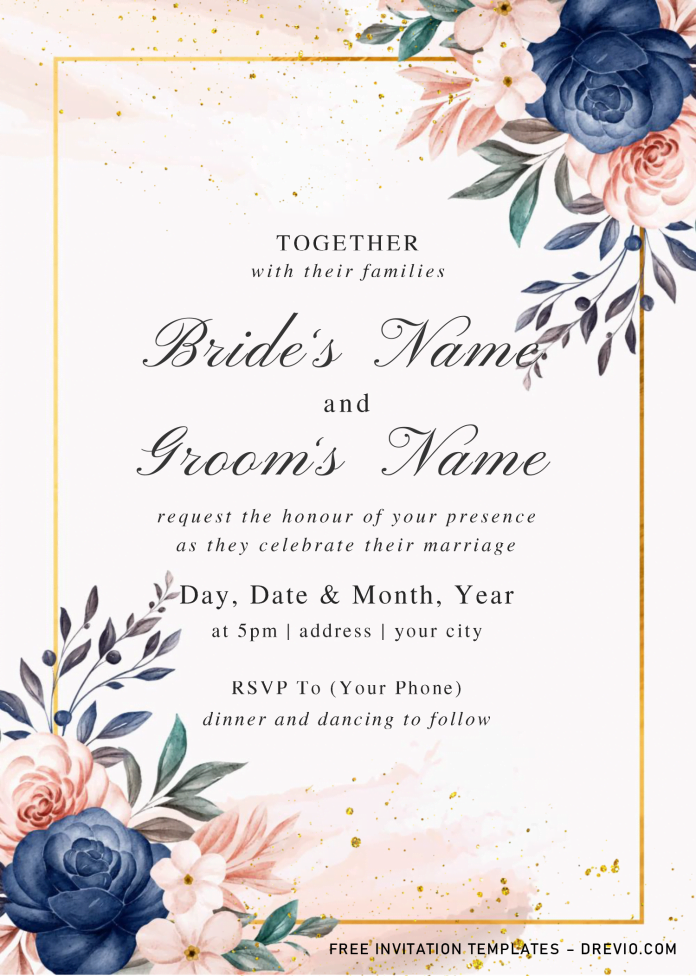 Blue Rose Invitation Templates – Editable With MS Word | Download ...