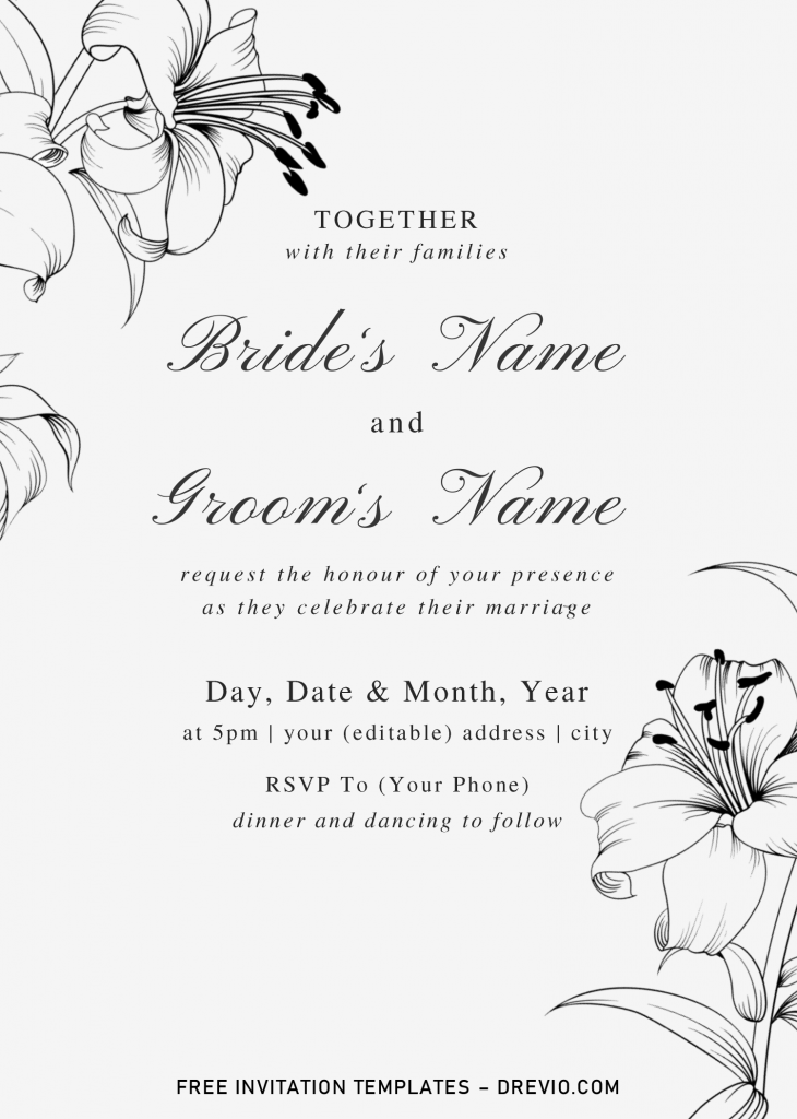 Invitation Template of Botanical Branches Invitation Templates - Editable .Docx 3