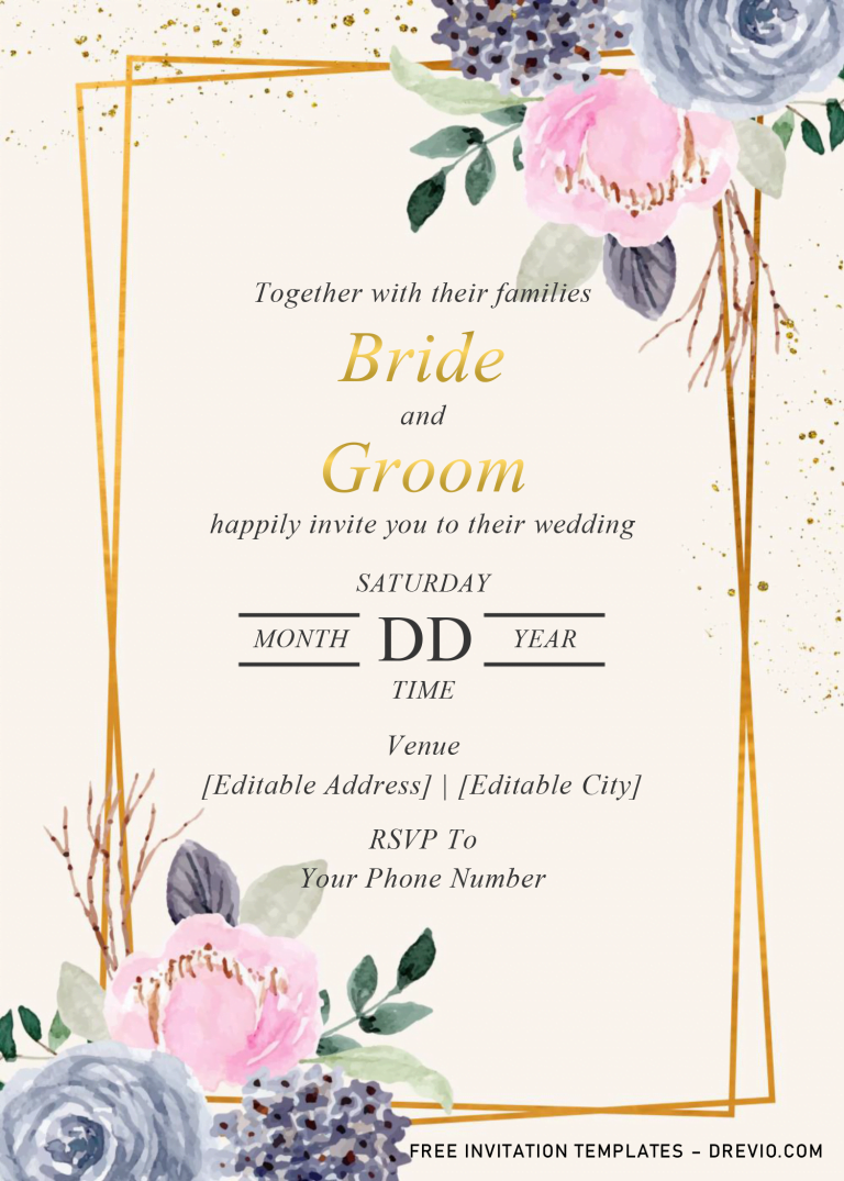 Floral And Geometric Invitation Templates - Editable With MS Word ...