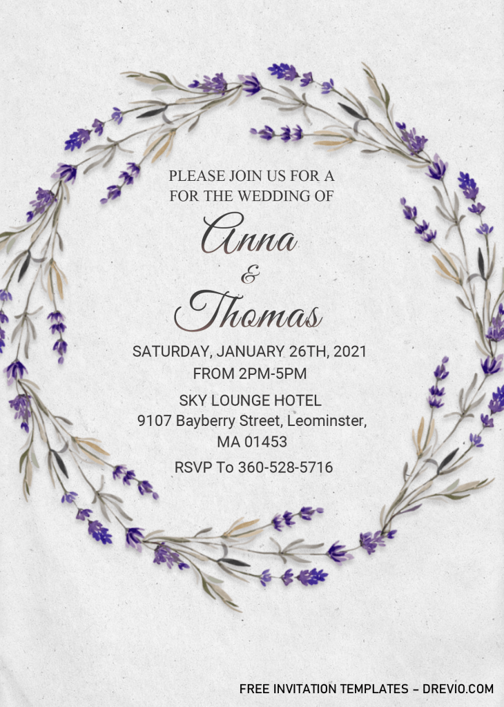Floral Wreath Invitation Templates - Editable With MS Word and has 