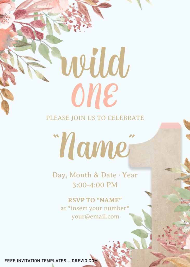 Free Wild One Baby Shower Invitation Templates For Word and has portrait design