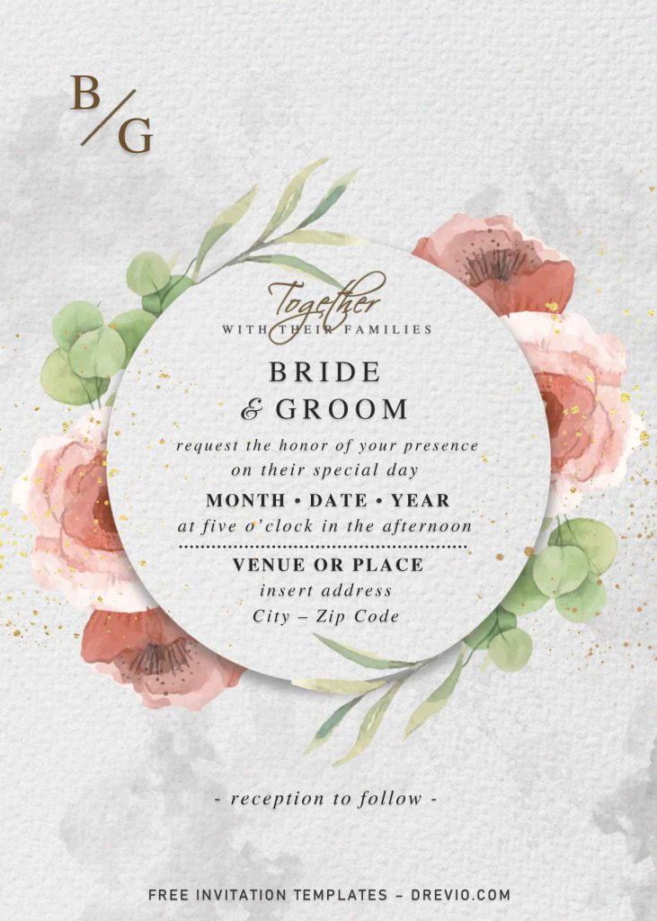 Free Vintage Floral Wedding Invitation Templates For Word and has rustic background