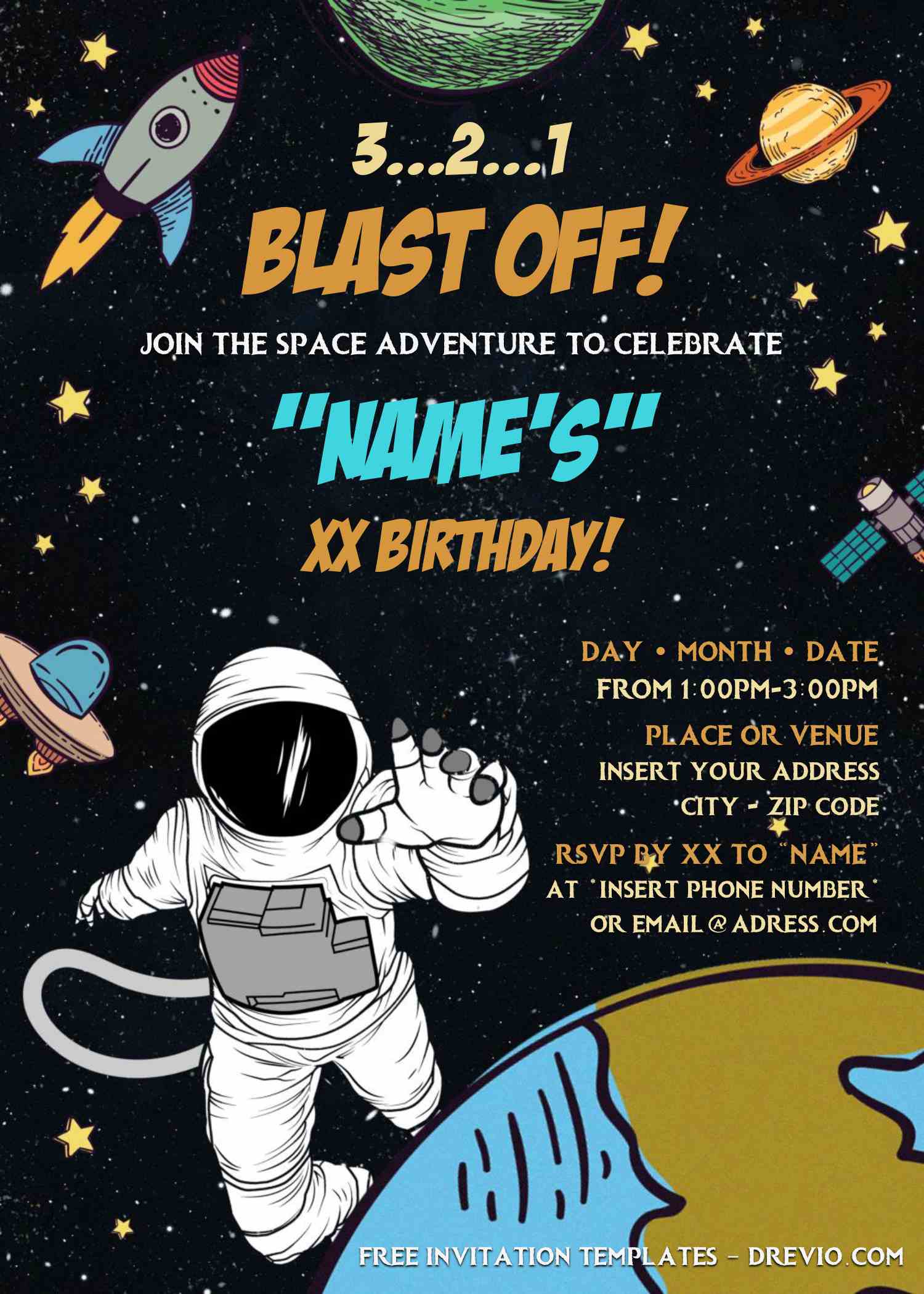 Free Astronaut Birthday Invitation Templates For Word Download Hundreds Free Printable Birthday Invitation Templates