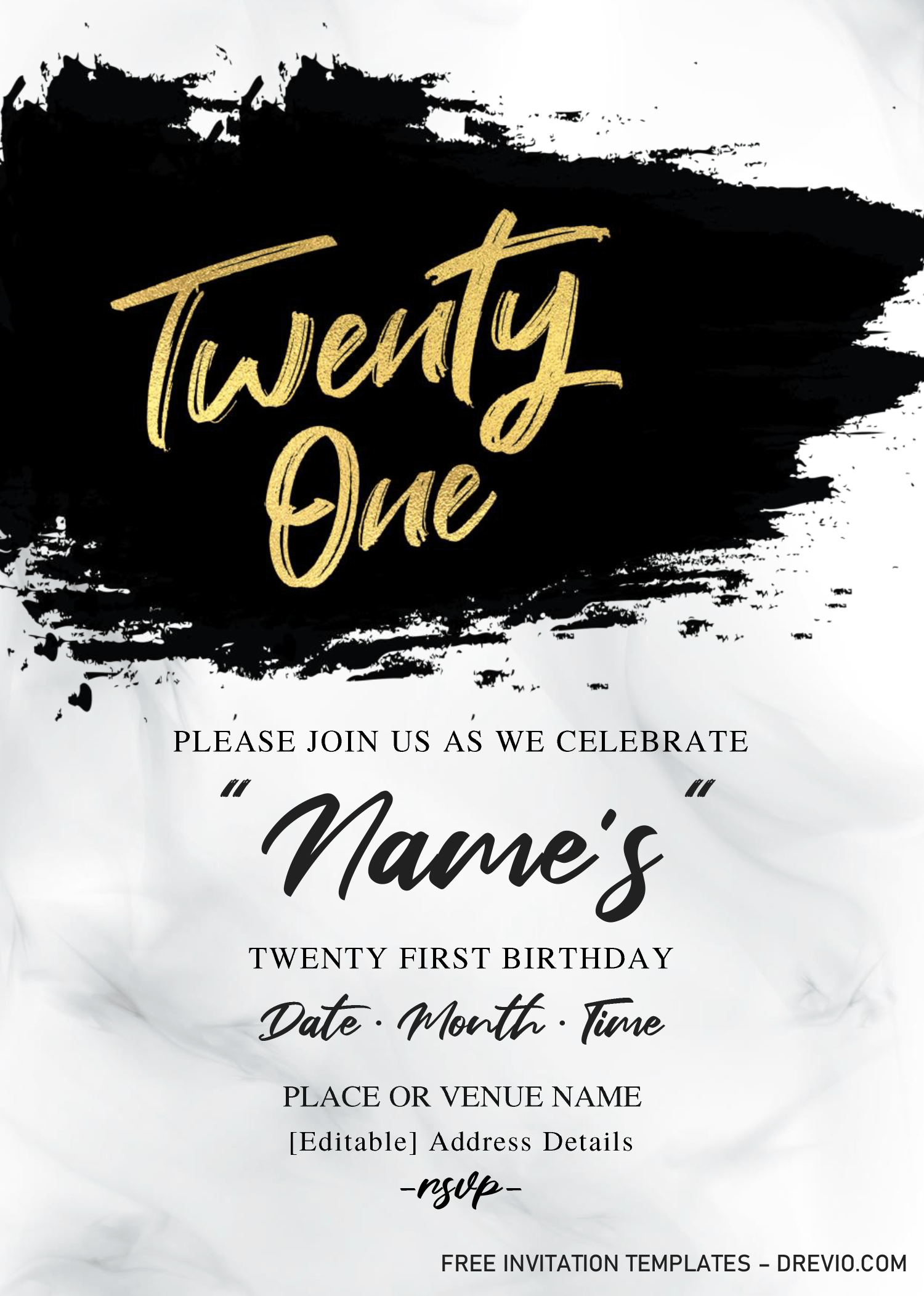 21st Birthday Invitation Templates