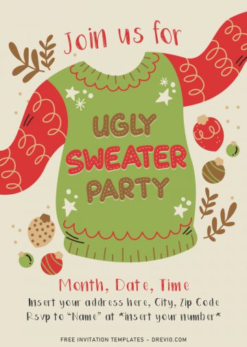 Free Ugly Sweater Party Invitation Templates For Word | Download ...