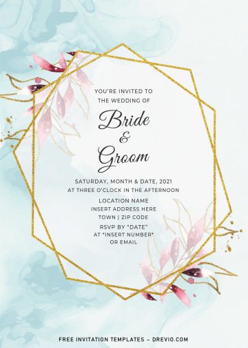 Free Gold Boho Wedding Invitation Templates For Word | Download ...