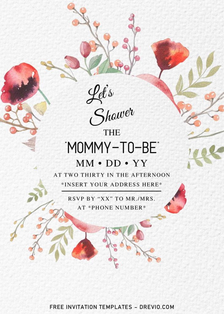 Free Summer Garden Baby Shower Invitation Templates For Word and has canvas background