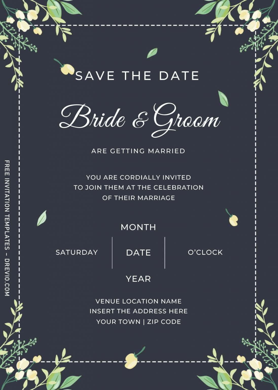 Free Greenery Wedding Invitation Templates For Word | Download Hundreds ...