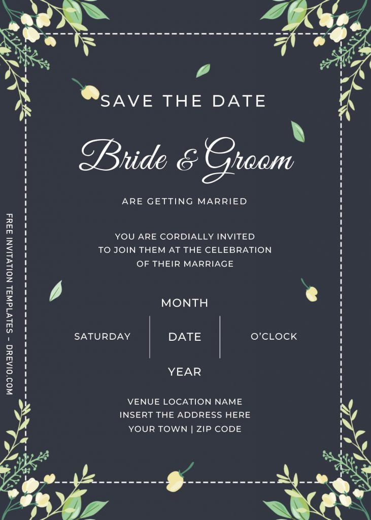 Free Greenery Wedding Invitation Templates For Word and has gorgeous green eucalyptus leaves