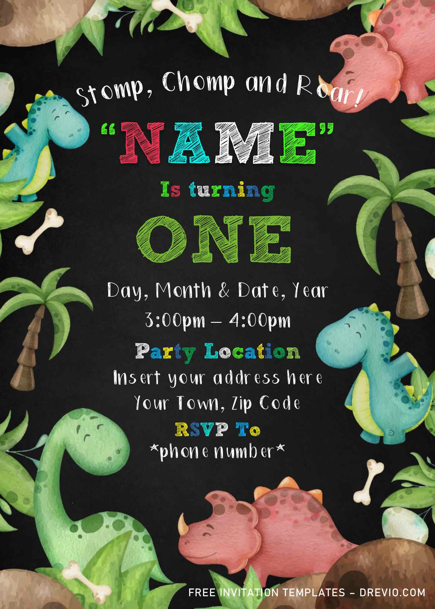 Free Printable Dinosaur Party Invitations FREE PRINTABLE TEMPLATES