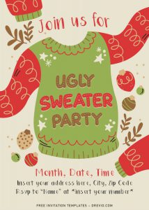 Free Ugly Sweater Party Invitation Templates For Word | Download ...
