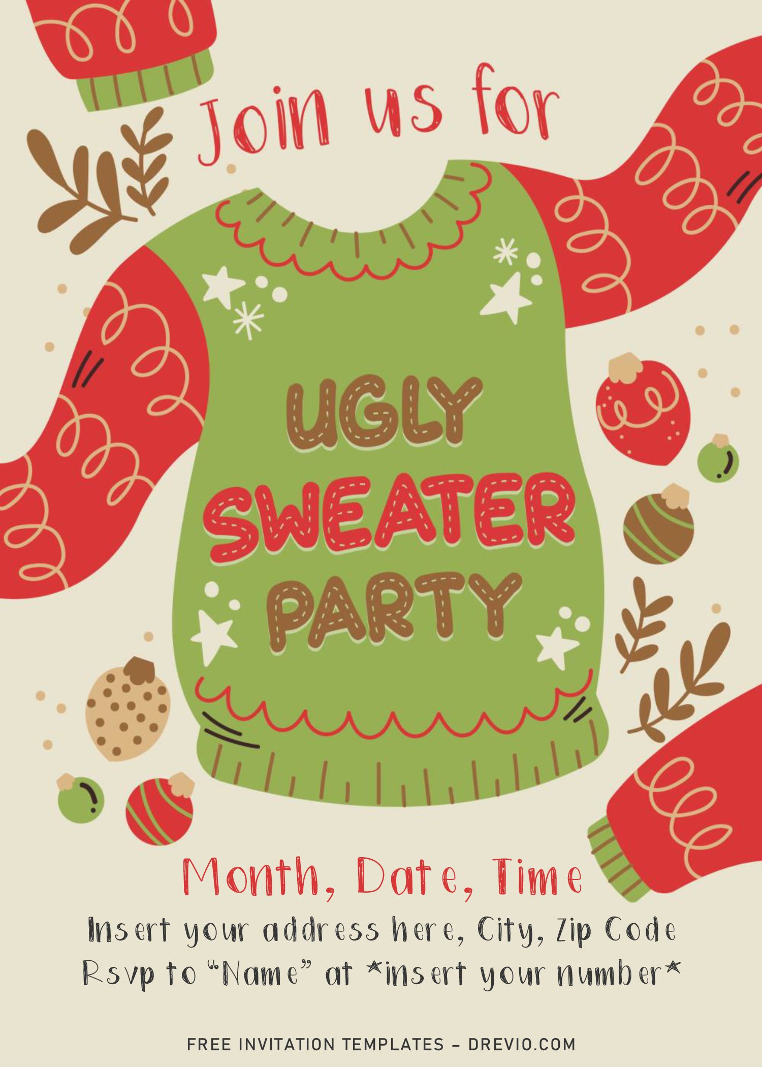 Free Ugly Sweater Party Flyer Templates