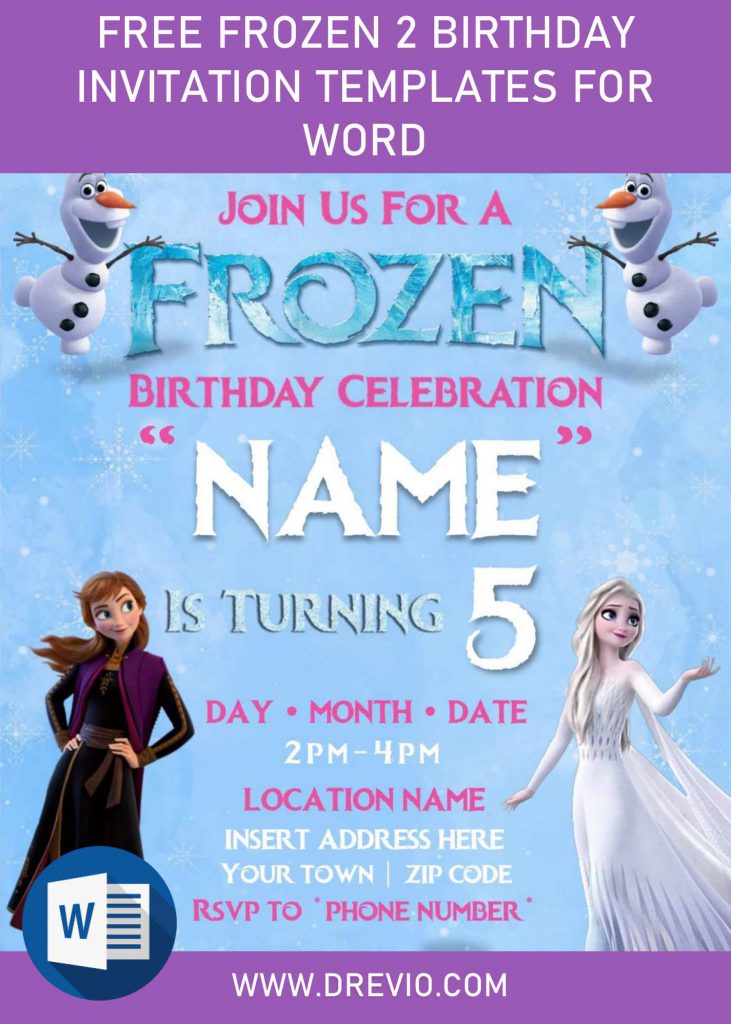 Free Frozen 2 Birthday Invitation Templates For Word