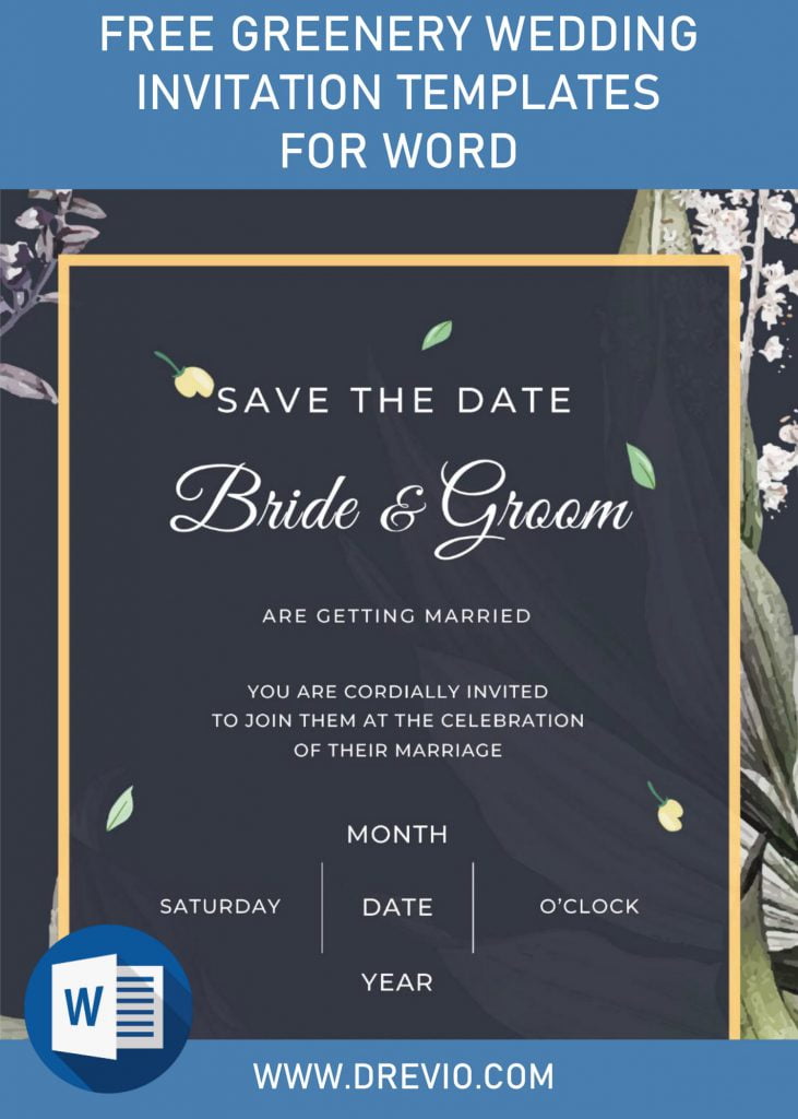 Free Greenery Wedding Invitation Templates For Word