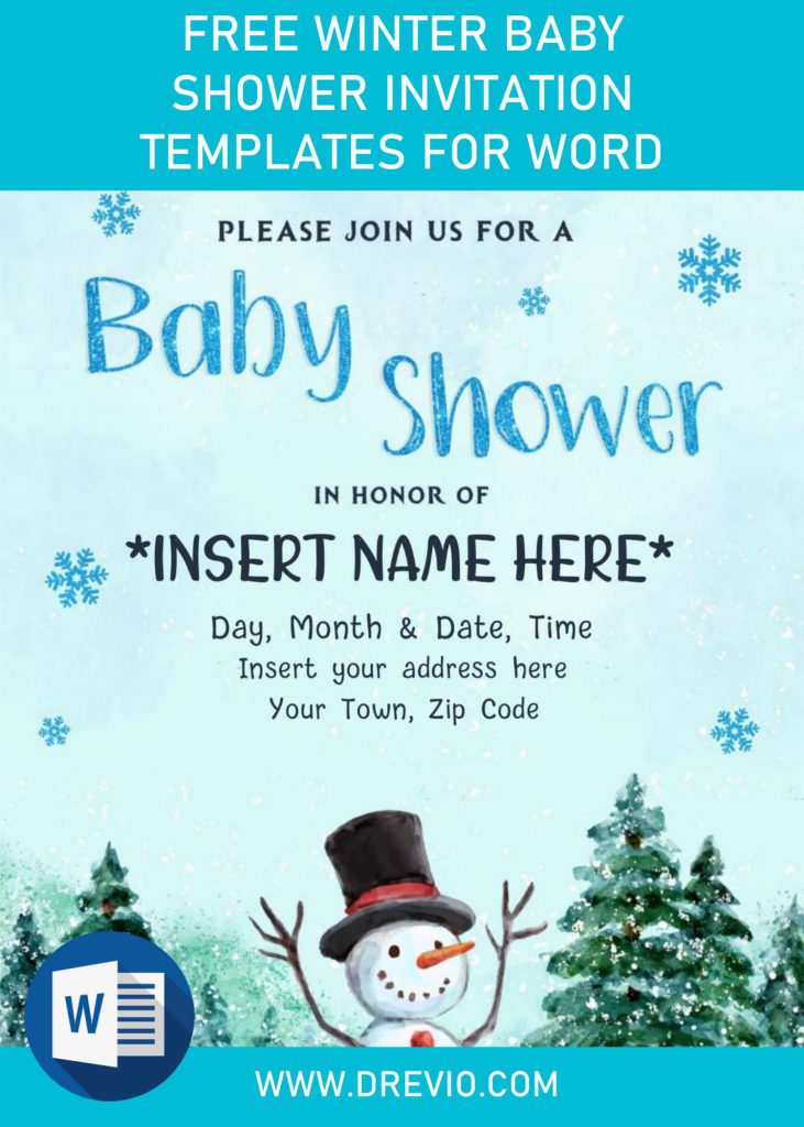 Free Winter Baby Shower Invitation Templates For Word