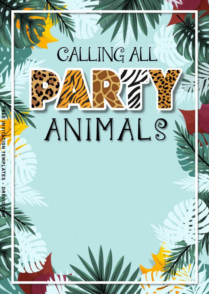 10+ Best Party Animals Invitation Templates For Kids Birthday Party and has animals body print